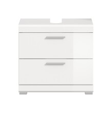 Waschbeckenunterschrank >Scout< in Weiß/Weiß hochglanz - 60x56x34cm (BxHxT)