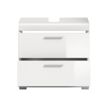 Waschbeckenunterschrank >Scout< in Weiß/Weiß hochglanz - 60x56x34cm (BxHxT)