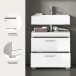 Waschbeckenunterschrank >Scout< in Weiß/Weiß hochglanz - 60x56x34cm (BxHxT)
