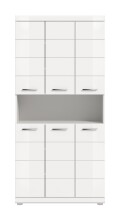 Hochschrank >Scout< in Weiß/Weiß hochglanz - 90x191x31cm (BxHxT)