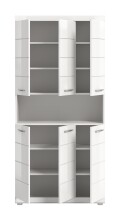 Hochschrank >Scout< in Weiß/Weiß hochglanz - 90x191x31cm (BxHxT)