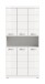 Hochschrank >Scout< in Weiß/Weiß hochglanz - 90x191x31cm (BxHxT)