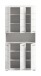 Hochschrank >Scout< in Weiß/Weiß hochglanz - 90x191x31cm (BxHxT)