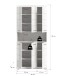 Hochschrank >Scout< in Weiß/Weiß hochglanz - 90x191x31cm (BxHxT)