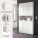Hochschrank >Scout< in Weiß/Weiß hochglanz - 90x191x31cm (BxHxT)