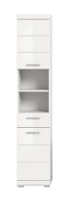 Hochschrank >Scout< in Weiß/Weiß hochglanz - 37x191x31cm (BxHxT)