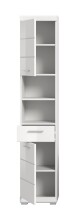 Hochschrank >Scout< in Weiß/Weiß hochglanz - 37x191x31cm (BxHxT)