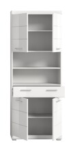 Hochschrank >Scout< in Weiß/Weiß hochglanz - 74x191x31cm (BxHxT)