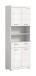 Hochschrank >Scout< in Weiß/Weiß hochglanz - 74x191x31cm (BxHxT)