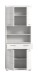 Hochschrank >Scout< in Weiß/Weiß hochglanz - 74x191x31cm (BxHxT)
