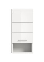 Hängeschrank >Scout< in Weiß/Weiß hochglanz - 37x79x24cm (BxHxT)