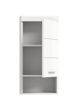 Hängeschrank >Scout< in Weiß/Weiß hochglanz - 37x79x24cm (BxHxT)