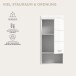 Hängeschrank >Scout< in Weiß/Weiß hochglanz - 37x79x24cm (BxHxT)