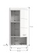 Hängeschrank >Scout< in Weiß/Weiß hochglanz - 37x79x24cm (BxHxT)