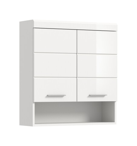 Hängeschrank >Scout< in Weiß/Weiß hochglanz - 74x79x24cm (BxHxT)