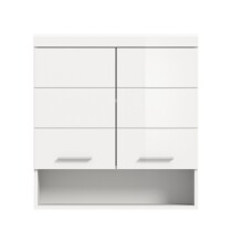 Hängeschrank >Scout< in Weiß/Weiß hochglanz - 74x79x24cm (BxHxT)