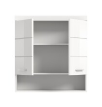 Hängeschrank >Scout< in Weiß/Weiß hochglanz - 74x79x24cm (BxHxT)