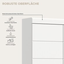 Hängeschrank >Scout< in Weiß/Weiß hochglanz - 74x79x24cm (BxHxT)