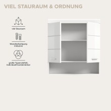 Hängeschrank >Scout< in Weiß/Weiß hochglanz - 74x79x24cm (BxHxT)