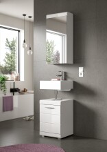 Badezimmerspiegelschrank >Scout< in Weiß/Spiegelglas - 40x79x18cm (BxHxT)