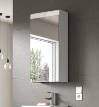 Badezimmerspiegelschrank >Scout< in Weiß/Spiegelglas - 40x79x18cm (BxHxT)
