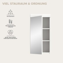 Badezimmerspiegelschrank >Scout< in Weiß/Spiegelglas - 40x79x18cm (BxHxT)