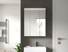 Badezimmerspiegelschrank >Scout< in Weiß/Spiegelglas - 60x79x18cm (BxHxT)