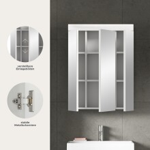 Badezimmerspiegelschrank >Scout< in Weiß/Spiegelglas - 60x79x18cm (BxHxT)
