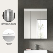 Badezimmerspiegelschrank >Scout< in Weiß/Spiegelglas - 60x79x18cm (BxHxT)