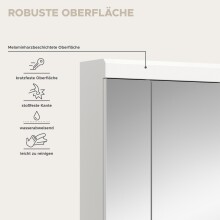 Badezimmerspiegelschrank >Scout< in Weiß/Spiegelglas - 60x79x18cm (BxHxT)