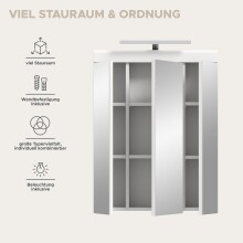 Badezimmerspiegelschrank >Scout< in Weiß/Spiegelglas - 60x79x18cm (BxHxT)