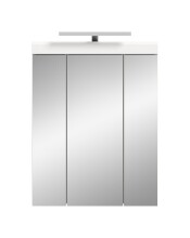 Badezimmerspiegelschrank >Scout< in Weiß/Spiegelglas - 60x79x18cm (BxHxT)