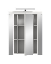 Badezimmerspiegelschrank >Scout< in Weiß/Spiegelglas - 60x79x18cm (BxHxT)