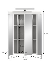 Badezimmerspiegelschrank >Scout< in Weiß/Spiegelglas - 60x79x18cm (BxHxT)