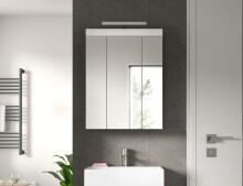 Badezimmerspiegelschrank >Scout< in Weiß/Spiegelglas - 60x79x18cm (BxHxT)