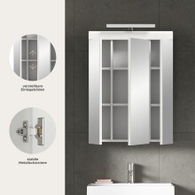 Badezimmerspiegelschrank >Scout< in Weiß/Spiegelglas - 60x79x18cm (BxHxT)