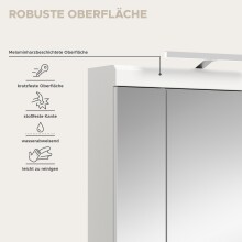Badezimmerspiegelschrank >Scout< in Weiß/Spiegelglas - 60x79x18cm (BxHxT)