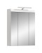 Badezimmerspiegelschrank >Scout< in Weiß/Spiegelglas - 60x79x18cm (BxHxT)