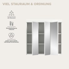 Badezimmerspiegelschrank >Scout< in Weiß/Spiegelglas - 80x79x18cm (BxHxT)