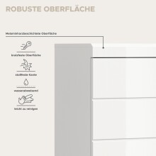 Waschmaschinenumbauschrank >Scout< in Weiß/Weiß hochglanz - 63x191x24cm (BxHxT)