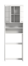 Waschmaschinenumbauschrank >Scout< in Weiß/Weiß hochglanz - 63x191x24cm (BxHxT)