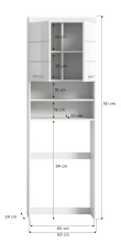 Waschmaschinenumbauschrank >Scout< in Weiß/Weiß hochglanz - 63x191x24cm (BxHxT)