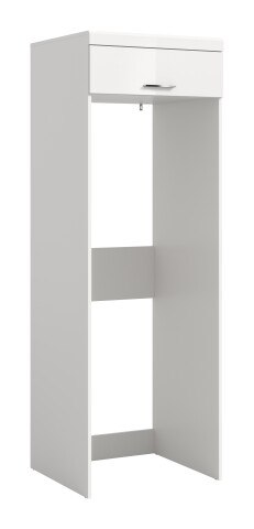 Waschmaschinenumbauschrank >Scout< in Weiß/Weiß hochglanz - 66x200x68cm (BxHxT)