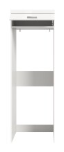 Waschmaschinenumbauschrank >Scout< in Weiß/Weiß hochglanz - 66x200x68cm (BxHxT)