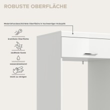 Waschmaschinenumbauschrank >Scout< in Weiß/Weiß hochglanz - 66x200x68cm (BxHxT)