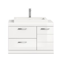 Waschbeckenunterschrank >Scout< in Weiß/Weiß hochglanz - 80x65x50cm (BxHxT)
