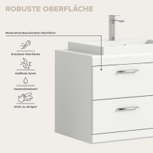 Waschbeckenunterschrank >Scout< in Weiß/Weiß hochglanz - 80x65x50cm (BxHxT)