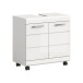 Waschbeckenunterschrank >Scout< in Weiß/Weiß hochglanz - 60x60x34cm (BxHxT)