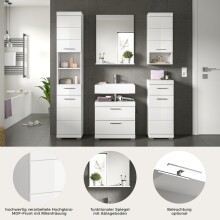 Badezimmer-Set >Scout< in Weiß/Weiß hochglanz - 164x191x34cm (BxHxT)