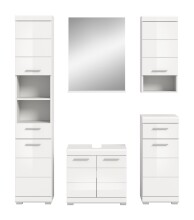 Badezimmer-Set >Scout< in Weiß/Weiß hochglanz - 164x191x34cm (BxHxT)